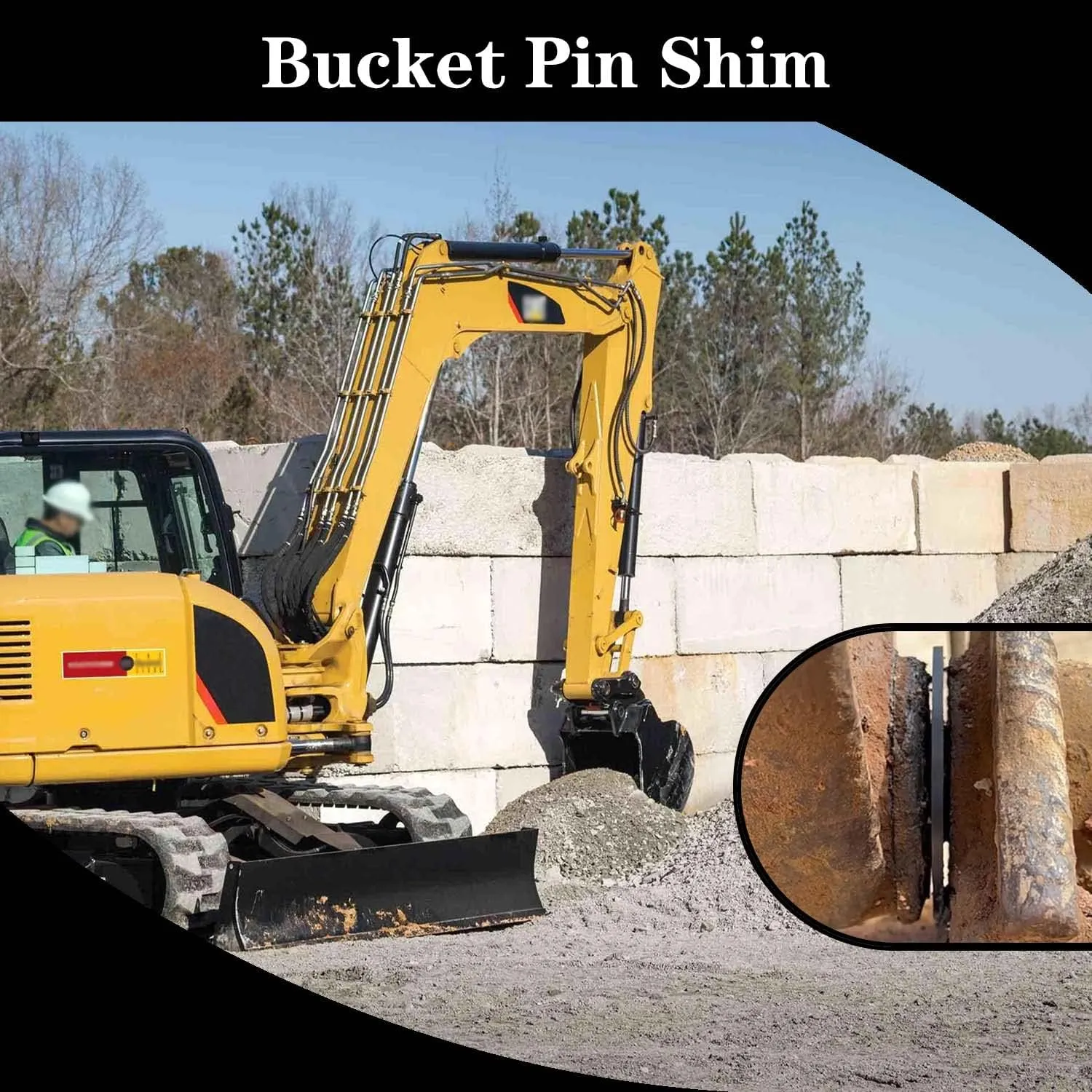 8 x 35mm Bucket Pin Shim Kit for Excavator and Skid Steer 2mm Thickness Fit for Cat Bobcat Kubota Komatsu Takeuchi