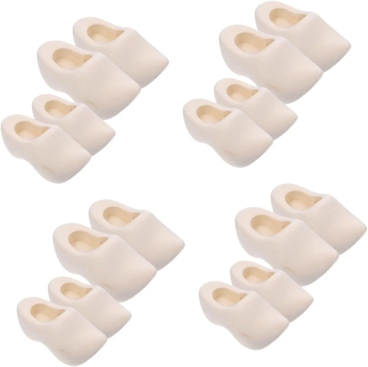 8pairs Mini Wooden Shoes Keychain of Blank Wooden Clogs for Dollhouse Decor Accessories Mini House Craft Landscape Models Each