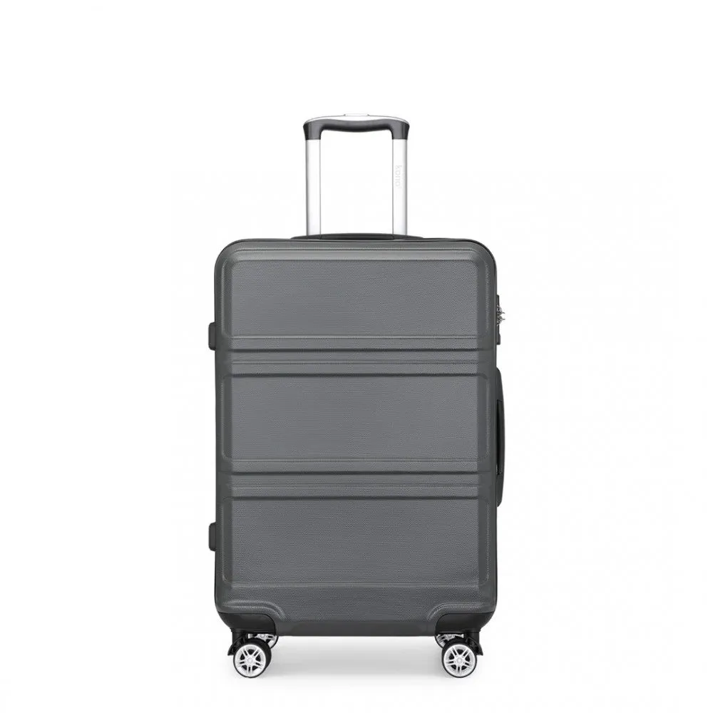 Abs Sculpted Horizontal Design 20 Inch Cabin Luggage - Grey