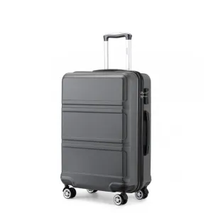 Abs Sculpted Horizontal Design 20 Inch Cabin Luggage - Grey