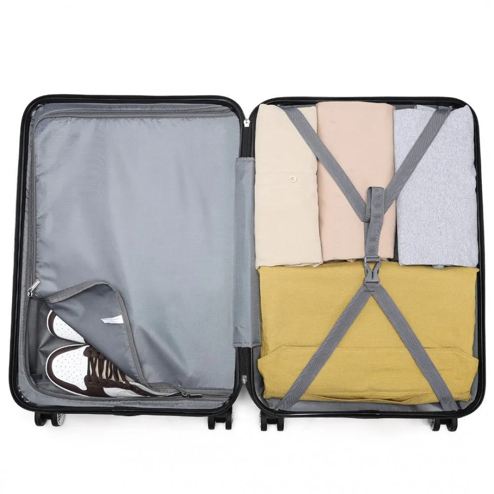 Abs Sculpted Horizontal Design 20 Inch Cabin Luggage - Grey