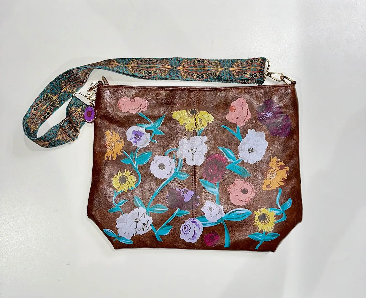 Acoustic Piano Faux Leather Crossbody Tote Bag