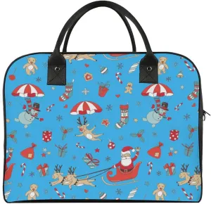 Adults Casual Nylon Santa Gifts Aesthetic Handbag for Journey 13" X 19" X 8"