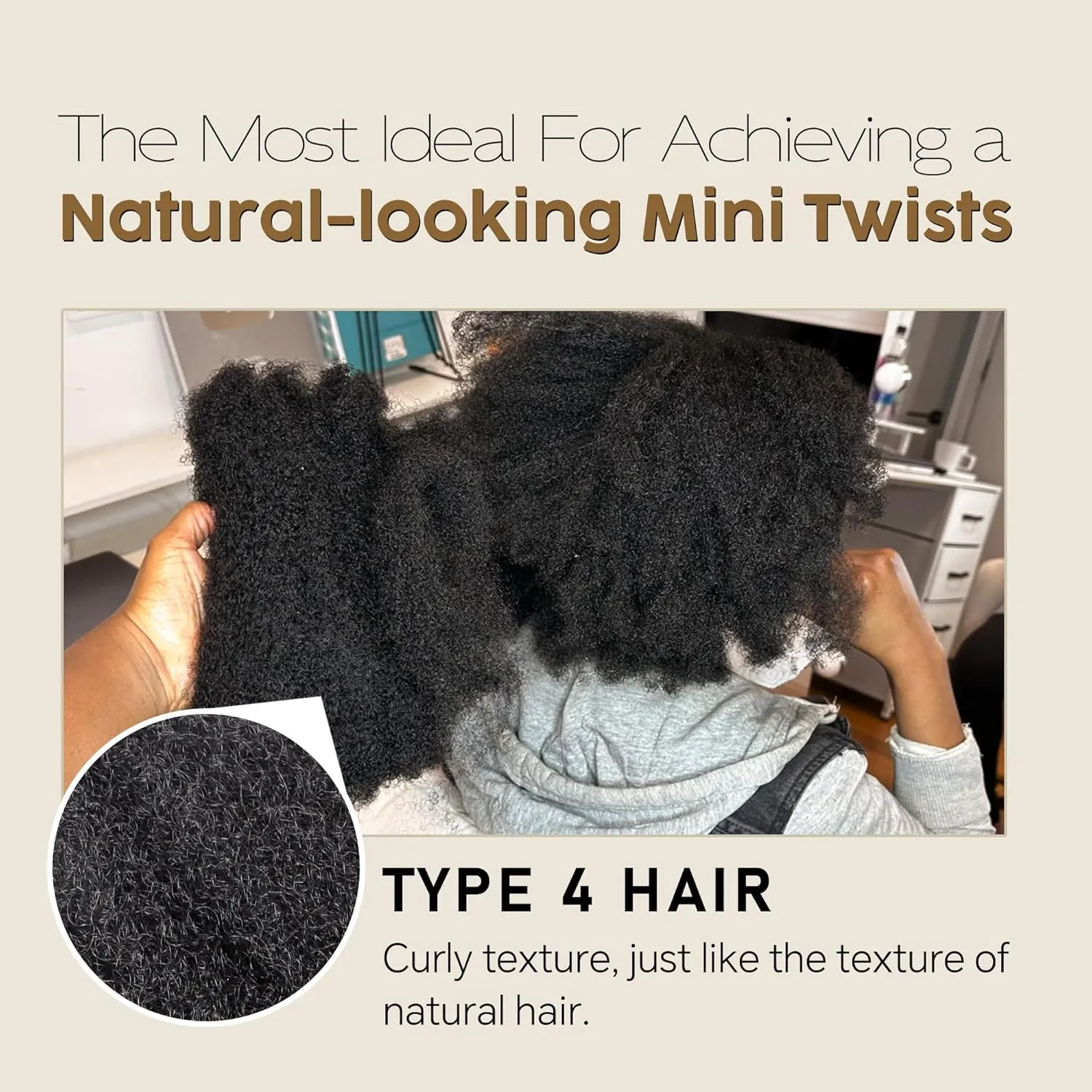 Afro Kinkys Bulk Human Hair -100% Real Human Hair for Mini Twist, Braiding, Loc Extensions & Crochet, Kinky Curly Hair Bundles, Natural Afro Bulk for Dreadlocks(1B, 12Inch) (1B, 18 Inch(Pack of 1))