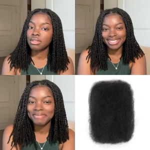 Afro Kinkys Bulk Human Hair -100% Real Human Hair for Mini Twist, Braiding, Loc Extensions & Crochet, Kinky Curly Hair Bundles, Natural Afro Bulk for Dreadlocks(1B, 12Inch) (1B, 18 Inch(Pack of 1))