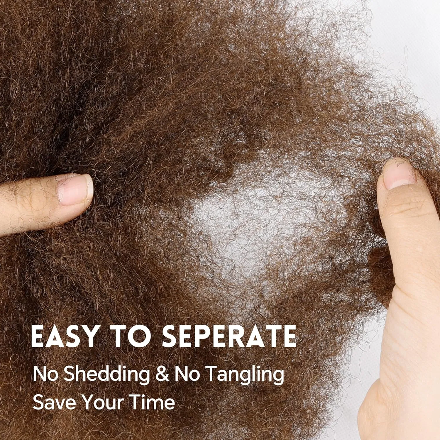 Afro Kinkys Bulk Human Hair -100% Real Human Hair for Mini Twist, Braiding, Loc Extensions & Crochet, Kinky Curly Hair Bundles, Natural Afro Bulk for Dreadlocks(1B, 12Inch) (4#, 18 Inch(Pack of 1))