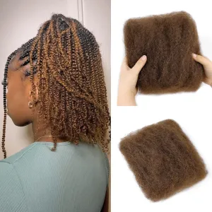 Afro Kinkys Bulk Human Hair -100% Real Human Hair for Mini Twist, Braiding, Loc Extensions & Crochet, Kinky Curly Hair Bundles, Natural Afro Bulk for Dreadlocks(1B, 12Inch) (4#, 18 Inch(Pack of 1))