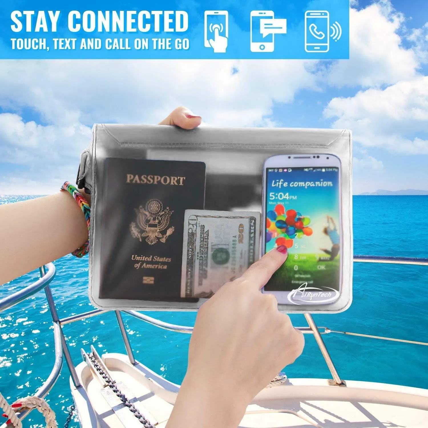 AiRunTech Waterproof Phone Pouch, Cruise Essentials 4-Piece Set, Beach Vacation Kayak Cruise Accessories Must Haves, Waterproof Bag for Travel with Phone Lanyard (2 Phone Cases   2 Fanny Packs)