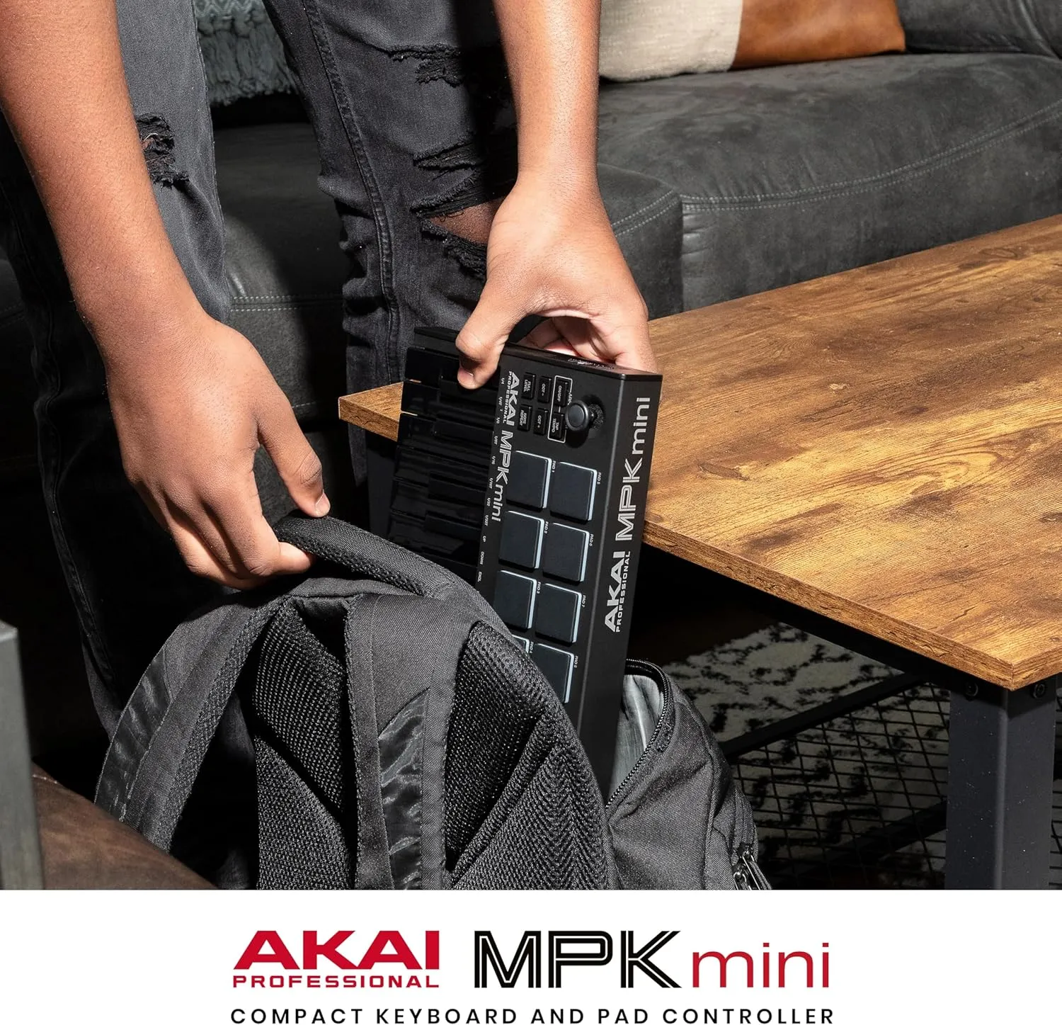 Akai Professional MPK Mini MK3 - 25 Key USB MIDI Keyboard Controller With 8 Backlit Drum Pads, 8 Knobs, Music Production Software and Native Instruments Sound Package (NKS Integration), Black