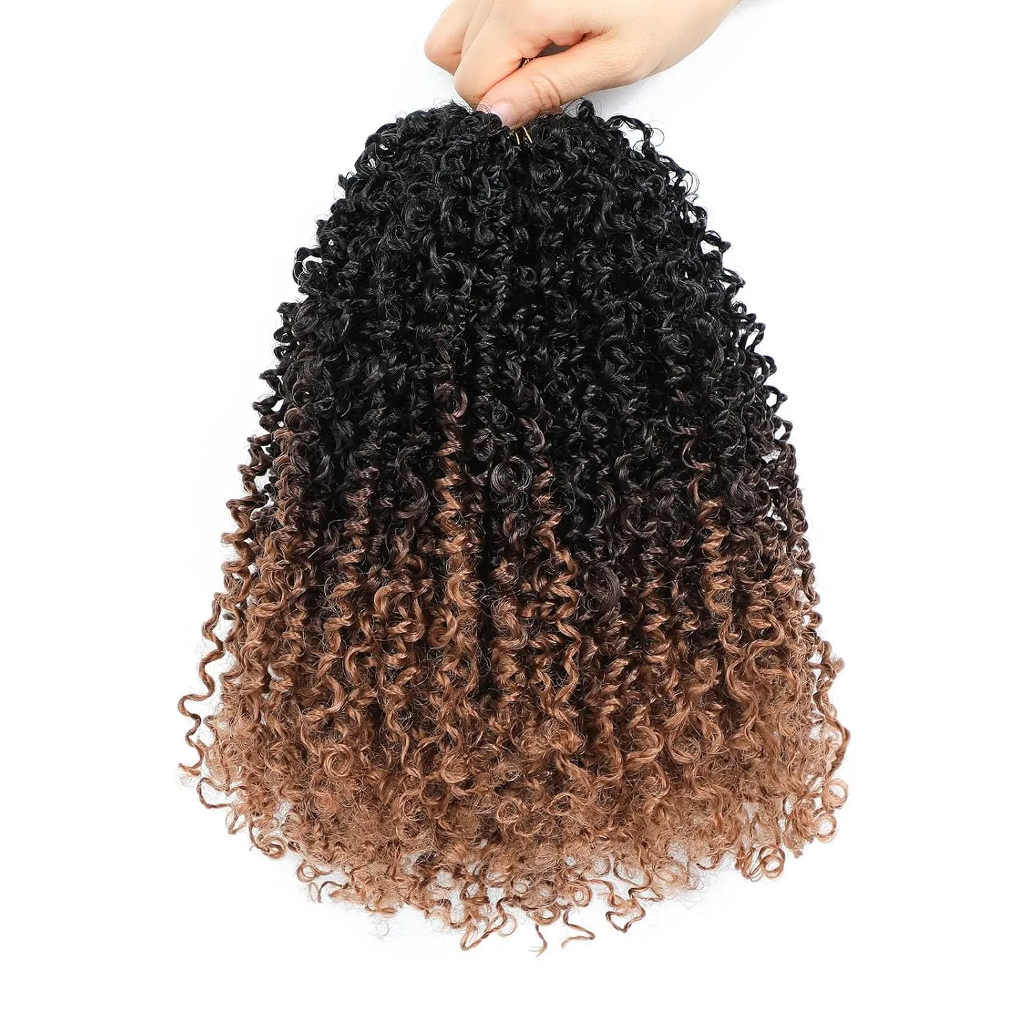 Aksice 12 Inch 8 Packs Yanky Twist Crochet Hair for Women Pre-looped Mini Twist Hair Bohemian Passion Twist Crochet Hair Boho Crochet Braids Synthetic (1B430)