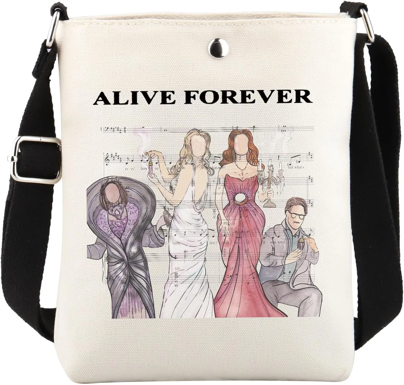 Alive Forever Death Becomes Her Musical Theater Crossbody Bag Musical Fans Gift