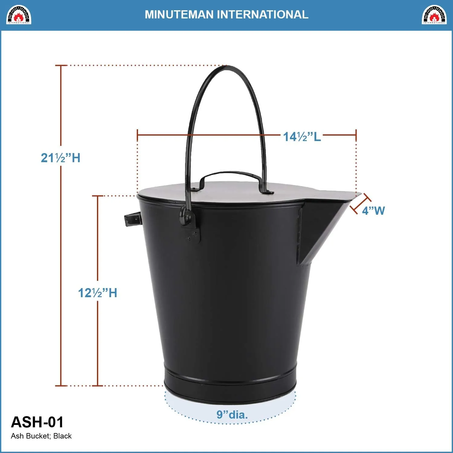 All Black Ash Bucket Pail