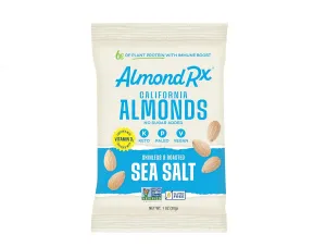 AlmondRx | Heart Healthy Skinless Lightly Salted California Almond Snack Packs | Fortified with Vitamin D | Plant Protein | Keto | Vegan | No Sugar Added (48 Pack, Sea Salt)