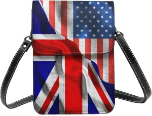 America Flag Britain British Flag Small Crossbody Bag Is A Shoulder Bag Designed For Women And Girls Cell Phone Crossbody Wallet Purses With Card Slots Adjustable Strap