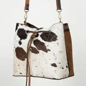 American Darling ADBGI140B Bucket Hair-On Genuine Leather Women Bag Western Handbag Purse