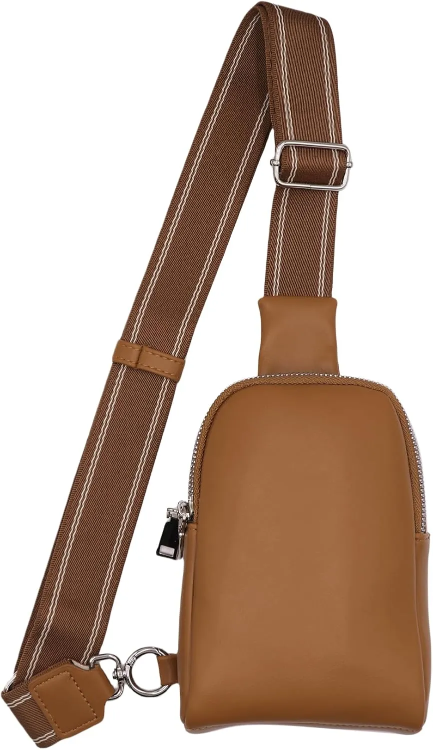 AMPOSSTO Small Sling Bag for Women Mini Chest Bag Fashion Fanny Pack Trendy Crossbody Shoulder Bag Satchel Bag