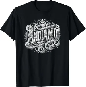 Andiamo (Let's Go!) Italian Distressed Print T-Shirt
