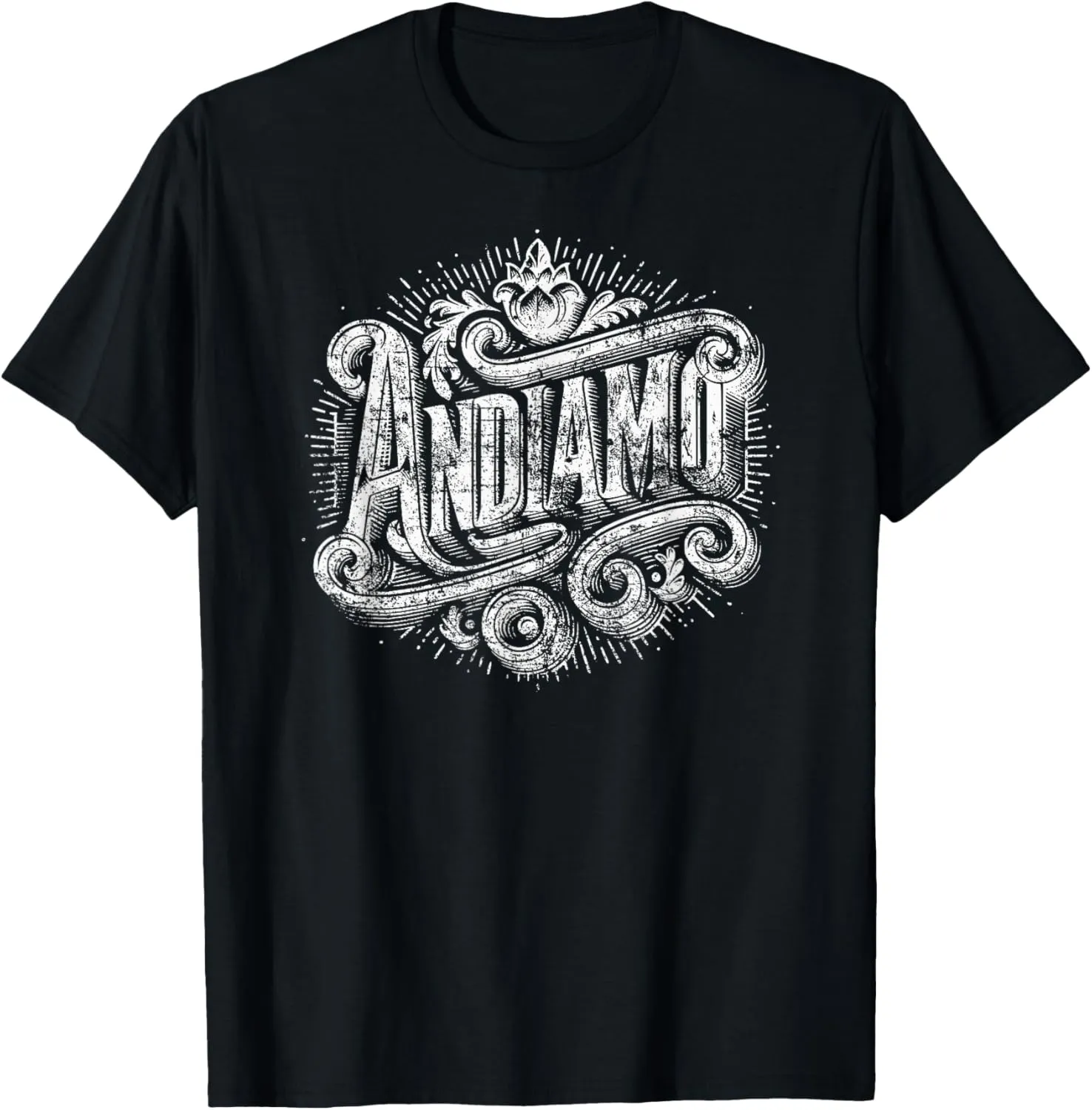 Andiamo (Let's Go!) Italian Distressed Print T-Shirt