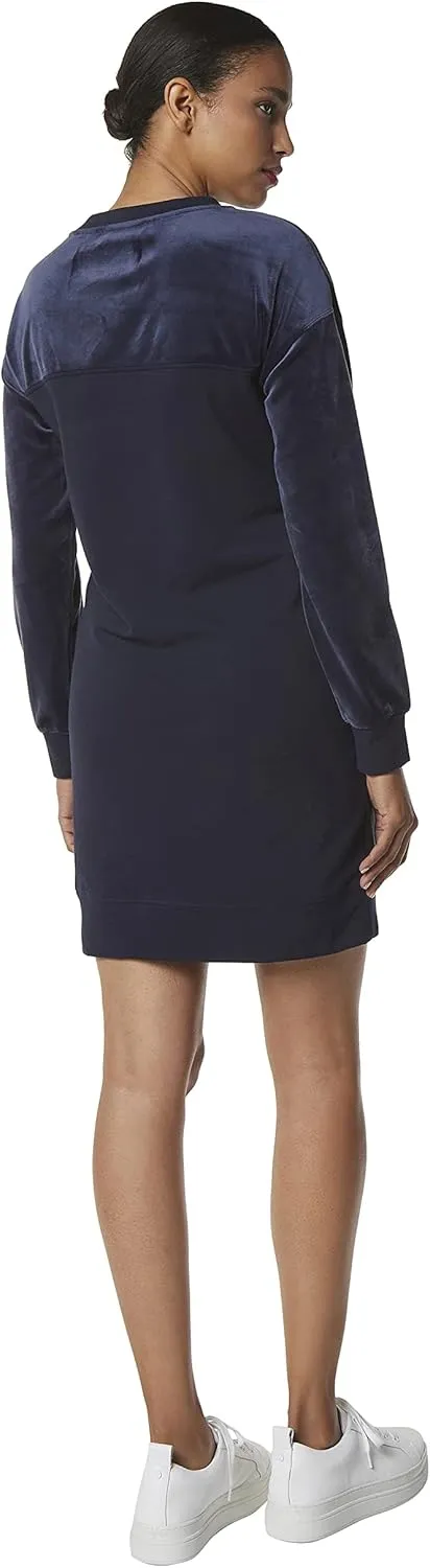 Andrew Marc Girls' Luxe Velvet and Baby French Terry L/S Spliced Sweatshirt Dress