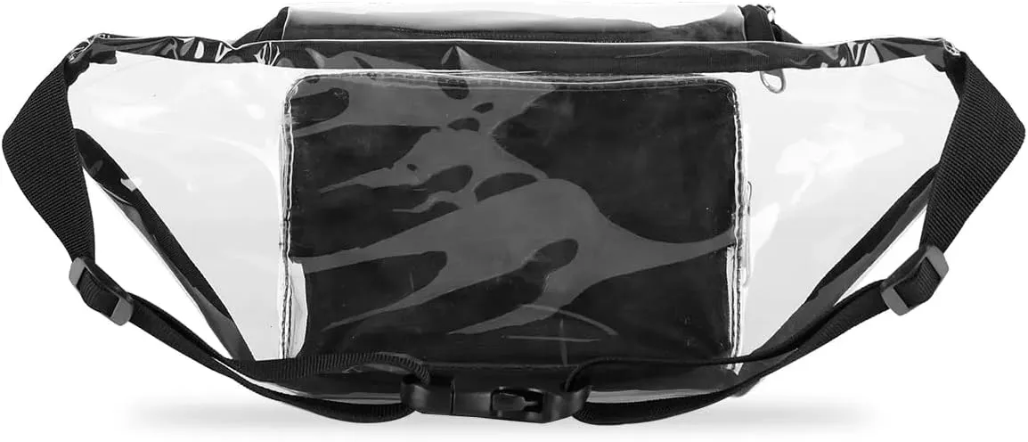 Animal Zebra Print Butterfly Clear Fanny Pack Stadium Approved Clear Crossbody Belt Bag for Women Men Transparent Waist Bag with Adjustable Strap for Concerts Sports Events Travel