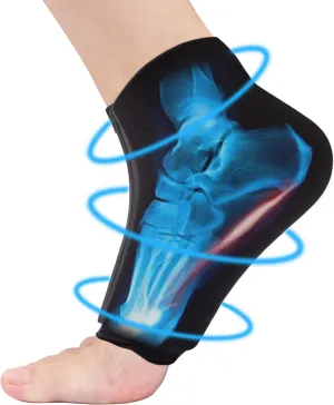 Ankle Ice Pack Wrap for Swelling, Reusable Ice Pack for Foot, Hot & Cold Therapies Ice Pack for Heel for Sprained Ankle Injuries, Plantar Fasciitis Relief, Achilles Tendonitis, Sore Feet Relief（L）