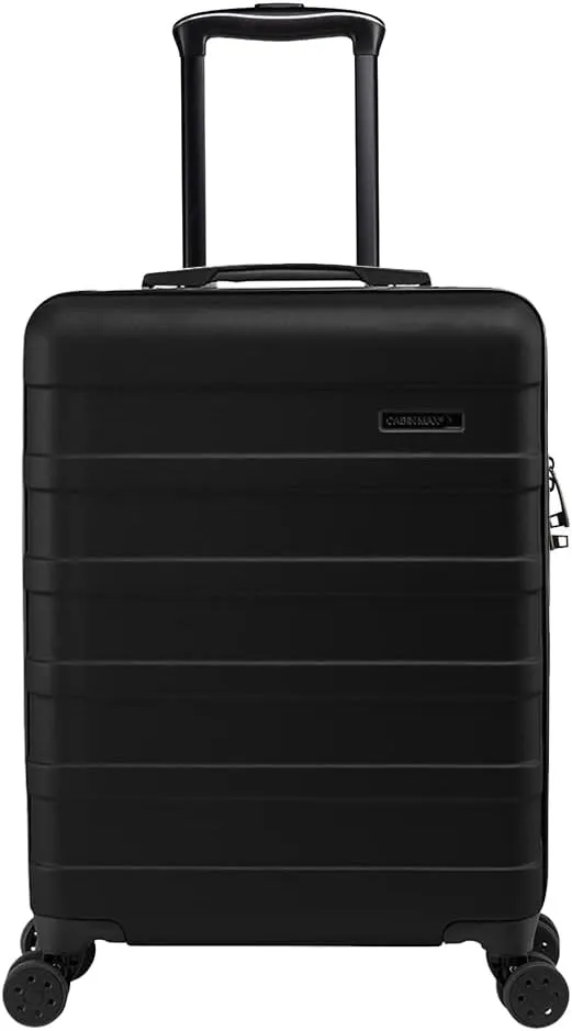 Anode 44L 55x40x20cm (22x16x8inch) Carry On Hand Luggage Suitcase - Lightweight, Hard Shell, 4 Wheels, 3 Digit Combination Lock (Black)