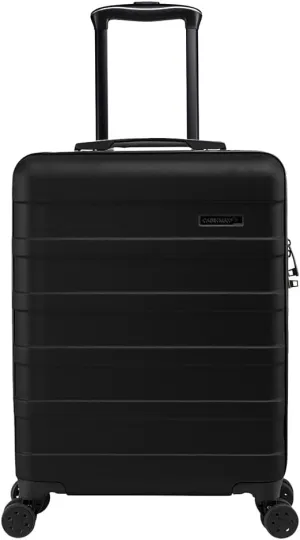 Anode 44L 55x40x20cm (22x16x8inch) Carry On Hand Luggage Suitcase - Lightweight, Hard Shell, 4 Wheels, 3 Digit Combination Lock (Black)