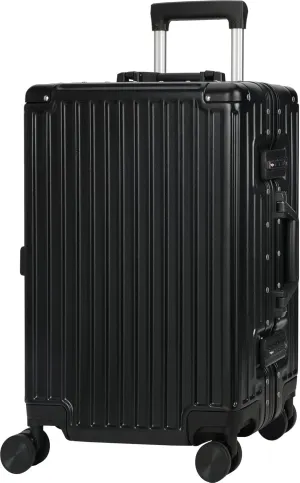 AnyZip Carry On Luggage - Aluminium Frame, PC ABS Hard Shell, Suitcases with Wheels, TSA Lock, No Zipper - 20in Black
