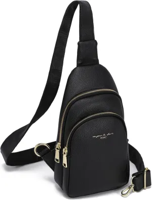 AOCINA INICAT Small Sling Bag Crossbody Vegan Leather Fanny Packs for Women Fashionable Chest Bag for Travel