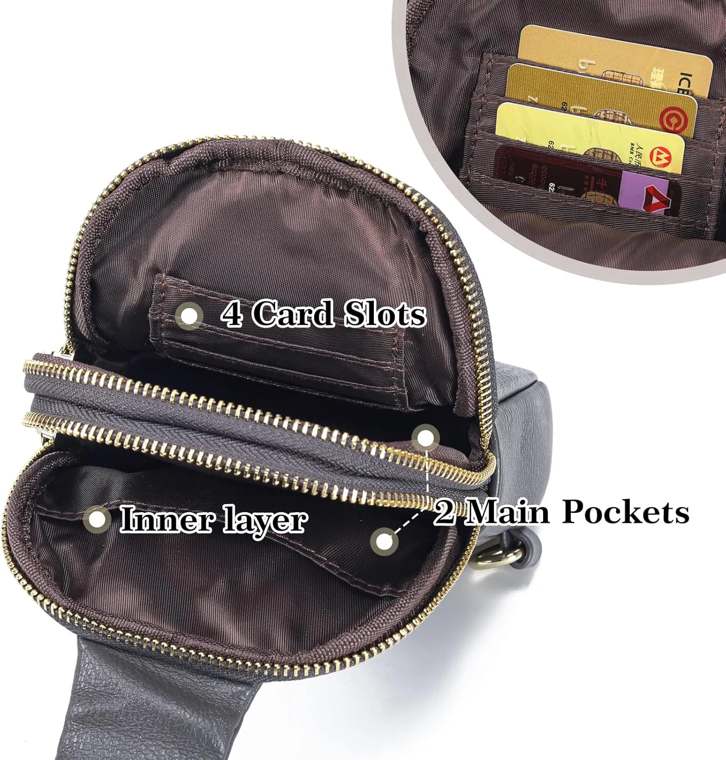 AOCINA INICAT Small Sling Bag Crossbody Vegan Leather Fanny Packs for Women Fashionable Chest Bag for Travel