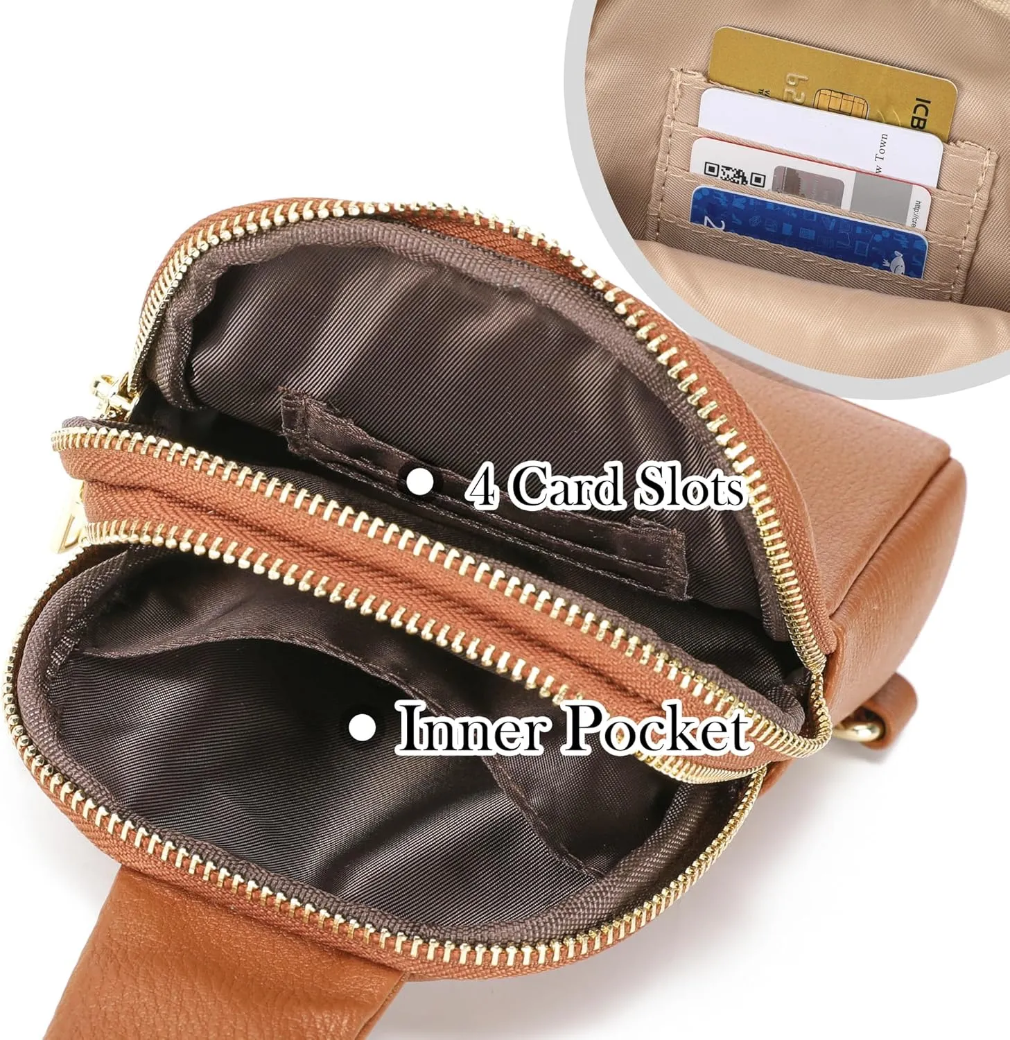 AOCINA INICAT Small Sling Bag Crossbody Vegan Leather Fanny Packs for Women Fashionable Chest Bag for Travel