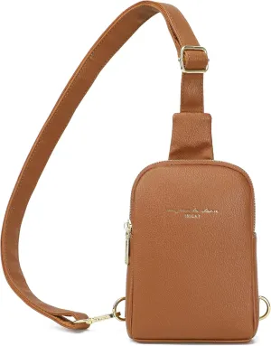 AOCINA INICAT Small Sling Bag Crossbody Vegan Leather Fanny Packs for Women Fashionable Chest Bag for Travel