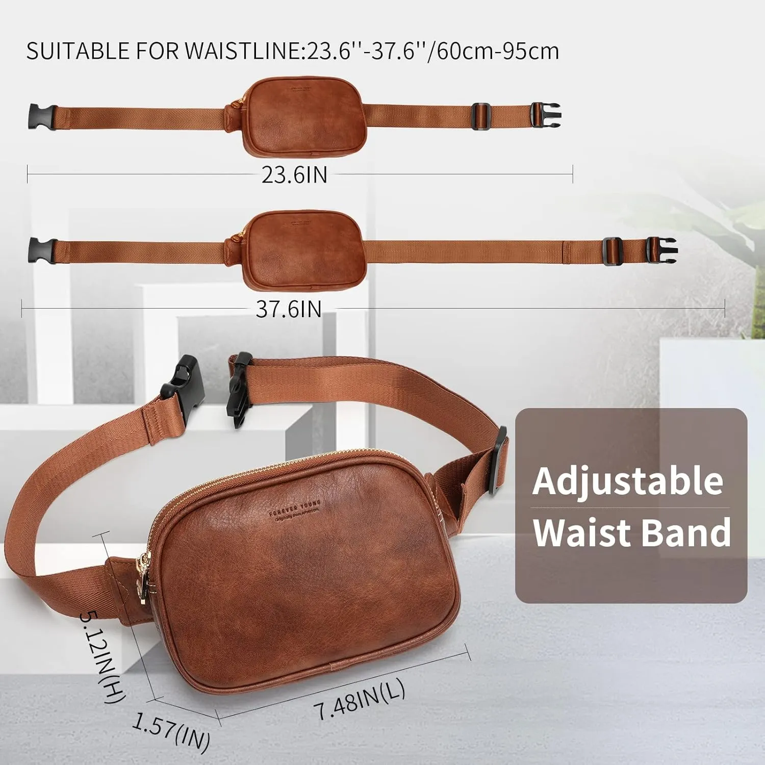 APHISON Fanny Packs for Women Belt Bag Crossbody Bags for Women Mini Everywhere Fashion Waist Bag Vegan Leather Purse with Adjustable Strap