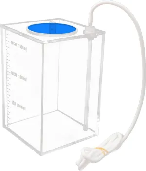 Aquarium Choice Acryli Made Liquid Storage Bucket Dosing Pump Reservoir Container (4.25 * 4.25 * 6.5 Inch;1500ml/1.5L（Blue Version)