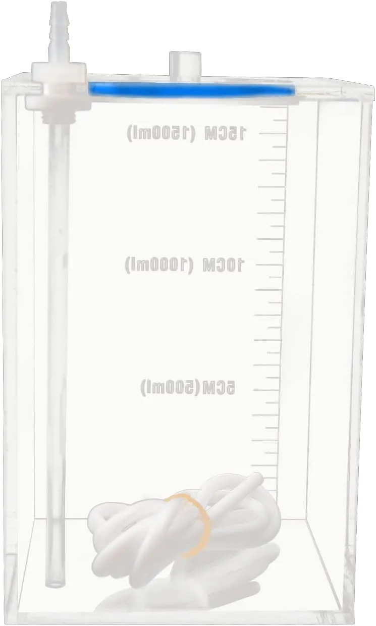 Aquarium Choice Acryli Made Liquid Storage Bucket Dosing Pump Reservoir Container (4.25 * 4.25 * 6.5 Inch;1500ml/1.5L（Blue Version)