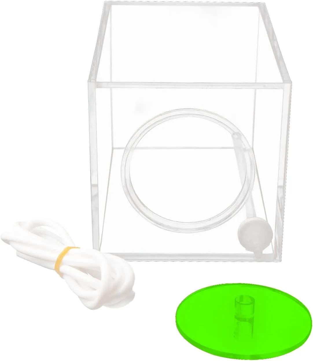 Aquarium Choice Acryli Made Liquid Storage Bucket Dosing Pump Reservoir Container (4.25 * 4.25 * 6.5 Inch;1500ml/1.5L（Green Version)