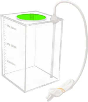 Aquarium Choice Acryli Made Liquid Storage Bucket Dosing Pump Reservoir Container (4.25 * 4.25 * 6.5 Inch;1500ml/1.5L（Green Version)
