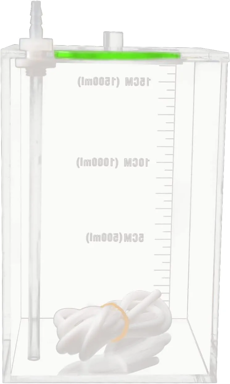 Aquarium Choice Acryli Made Liquid Storage Bucket Dosing Pump Reservoir Container (4.25 * 4.25 * 6.5 Inch;1500ml/1.5L（Green Version)