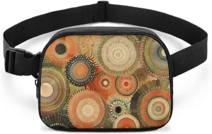 Art Flower Waist Purse Fanny Pack Trendy Lightweight Practical Crossbody Bag for Women Travel Hiking Sports Mountaineering Running Zip Closure Waist Bag with Adjustable Strap