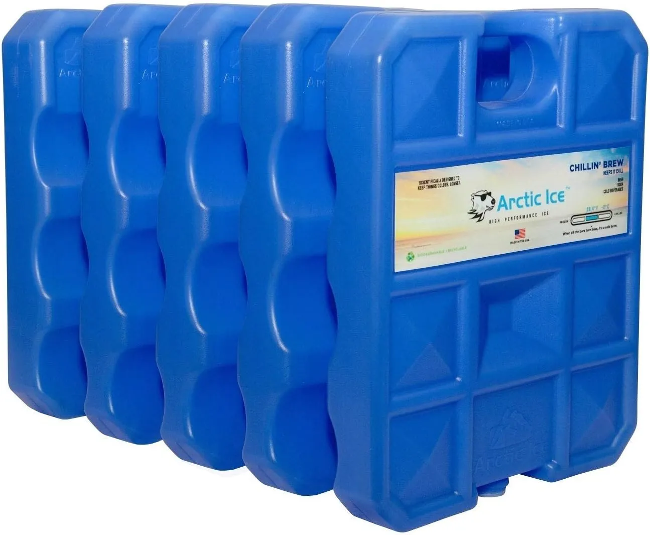 Artic Ice Chillin’ Cradle Series, Long Lasting Reusable Ice Pack, X-Large, Blue, 5 LB
