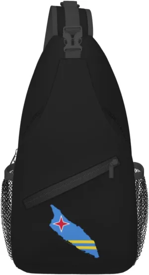 Aruba Terrain Map Crossbody Bags For Women Men Chest Backpack Gym Shoulder Bag Travel Outdoor Sports Casual Crossbody Bags
