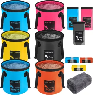 AUTODECO Collapsible Bucket 5 Gallon Container Folding Water Bucket Portable Wash Basin