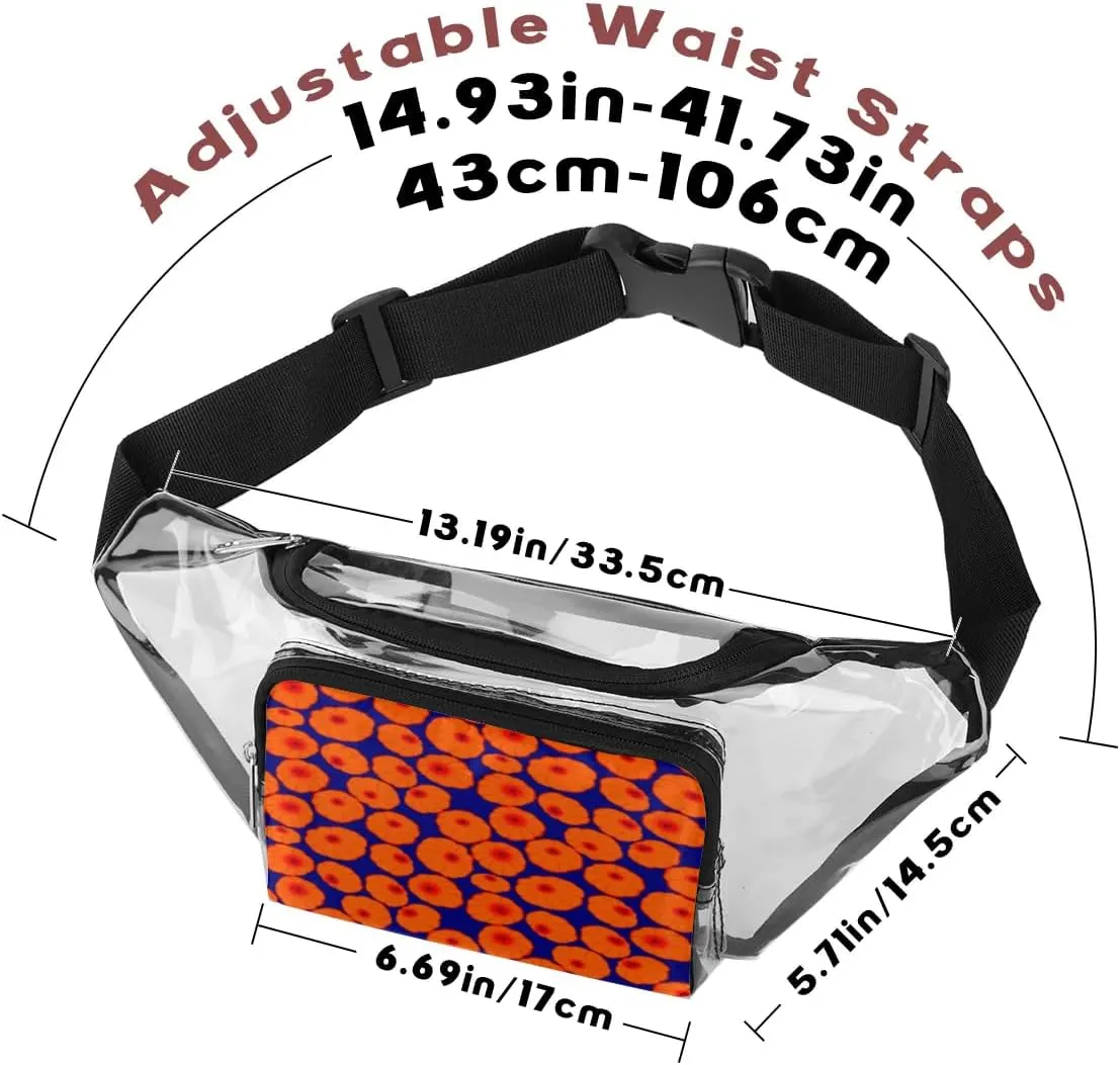 Autumn Pumpkins Pattern Clear Fanny Pack Stadium Approved Clear Crossbody Belt Bag for Women Men Transparent Waist Bag with Adjustable Strap for Concerts Sports Events Travel