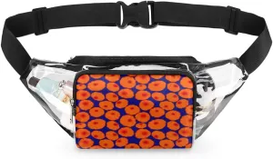 Autumn Pumpkins Pattern Clear Fanny Pack Stadium Approved Clear Crossbody Belt Bag for Women Men Transparent Waist Bag with Adjustable Strap for Concerts Sports Events Travel