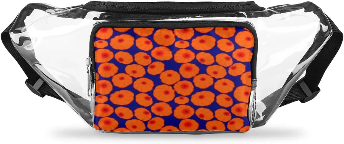 Autumn Pumpkins Pattern Clear Fanny Pack Stadium Approved Clear Crossbody Belt Bag for Women Men Transparent Waist Bag with Adjustable Strap for Concerts Sports Events Travel