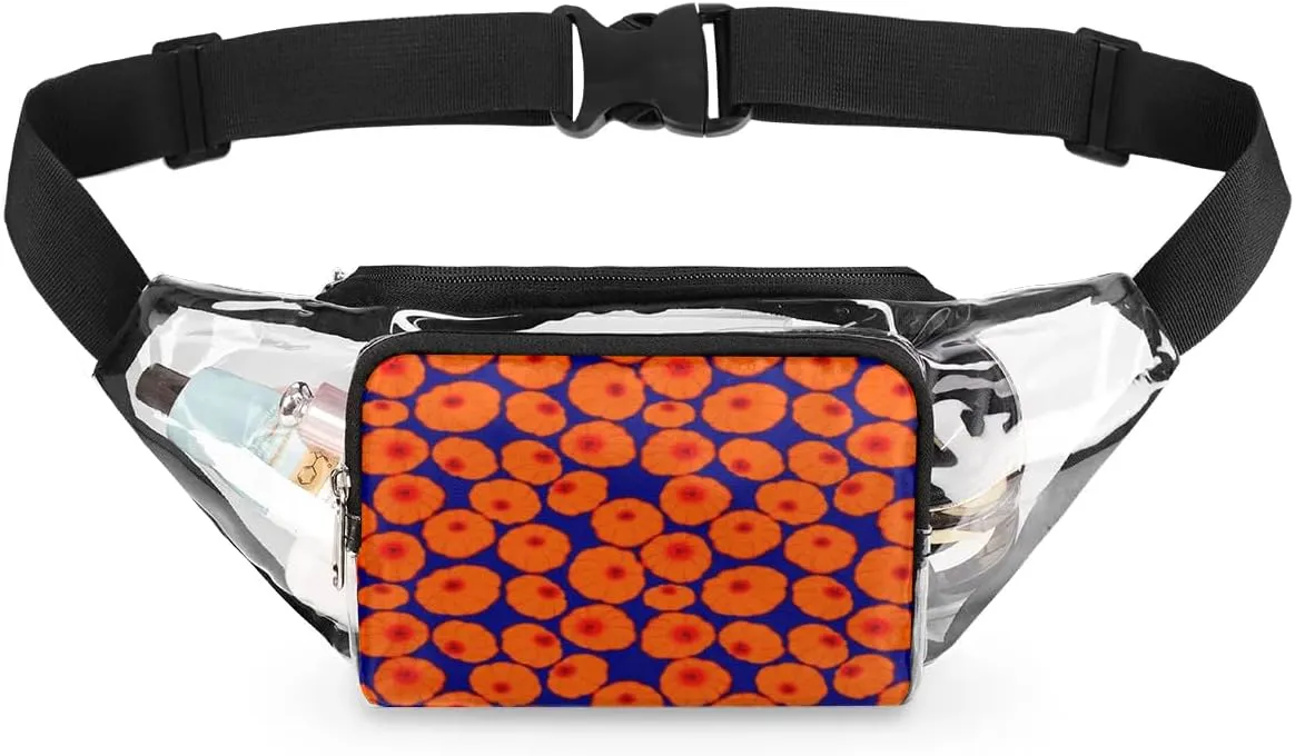 Autumn Pumpkins Pattern Clear Fanny Pack Stadium Approved Clear Crossbody Belt Bag for Women Men Transparent Waist Bag with Adjustable Strap for Concerts Sports Events Travel