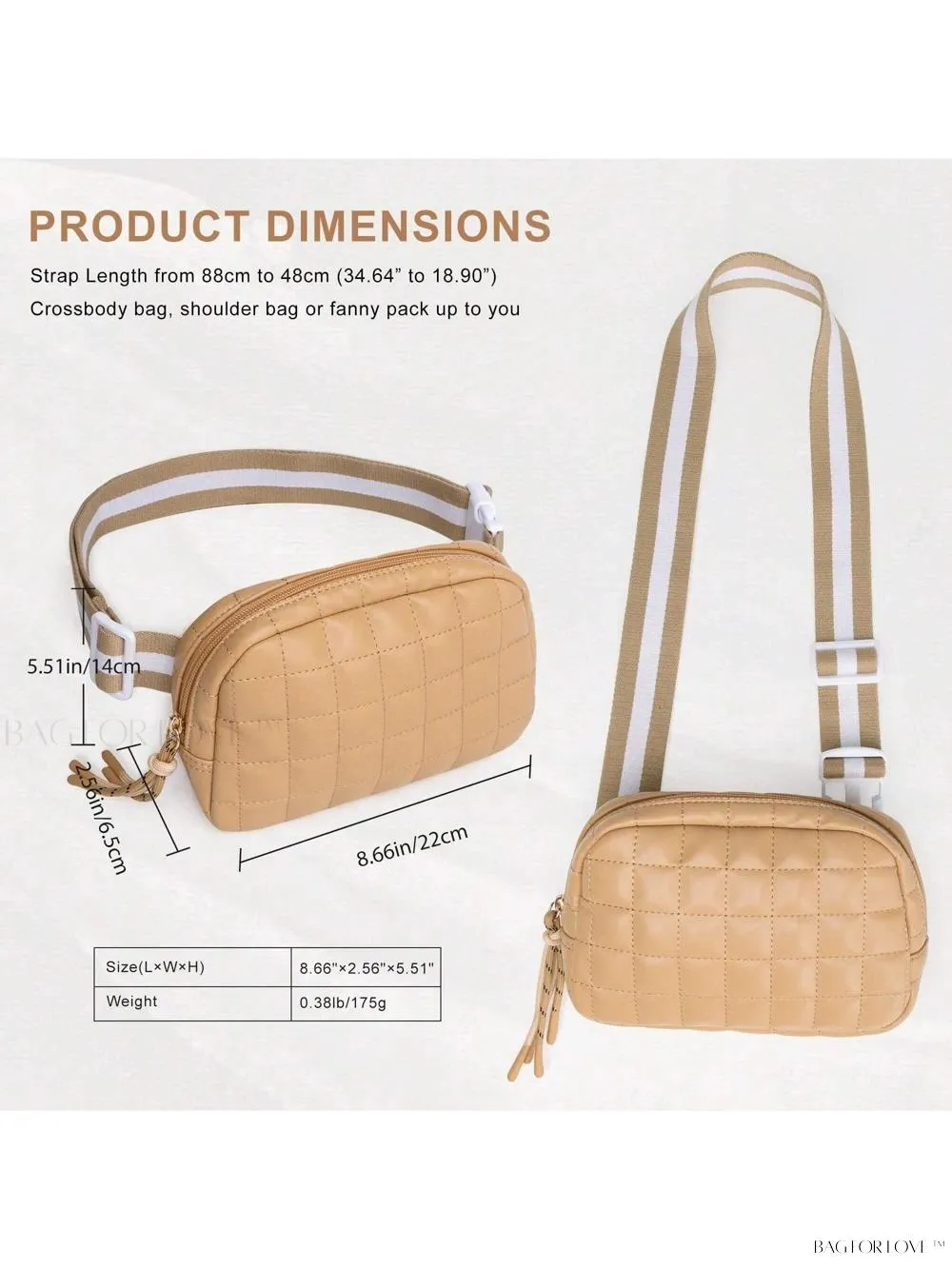 BagForLove - Soft and Stylish Small Belt Bag for Active Women