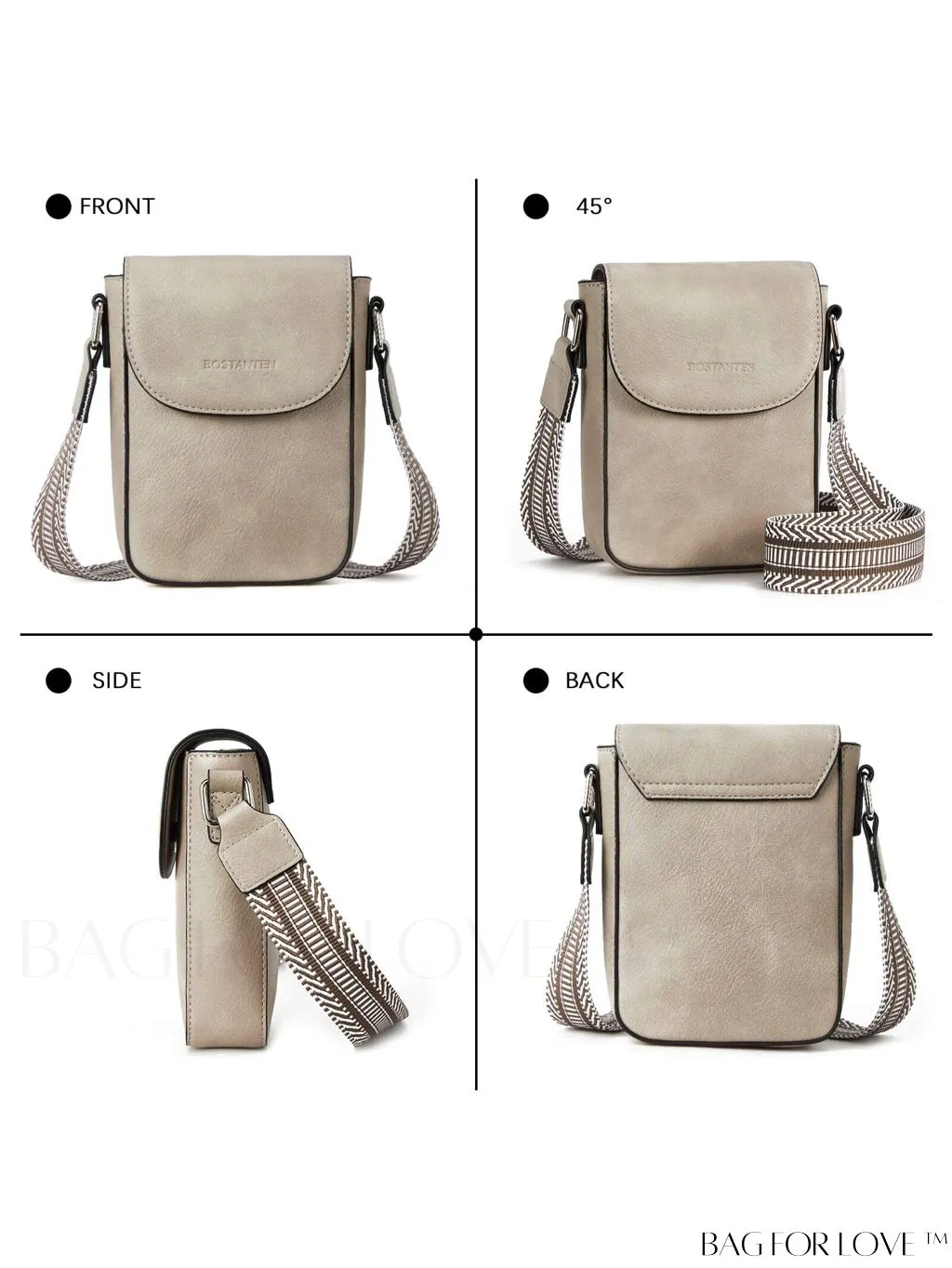 BagForLove - Stylish BOSTANTEN Womens Crossbody Bags - Versatile Leather Phone Wallets with Adjustable Strap