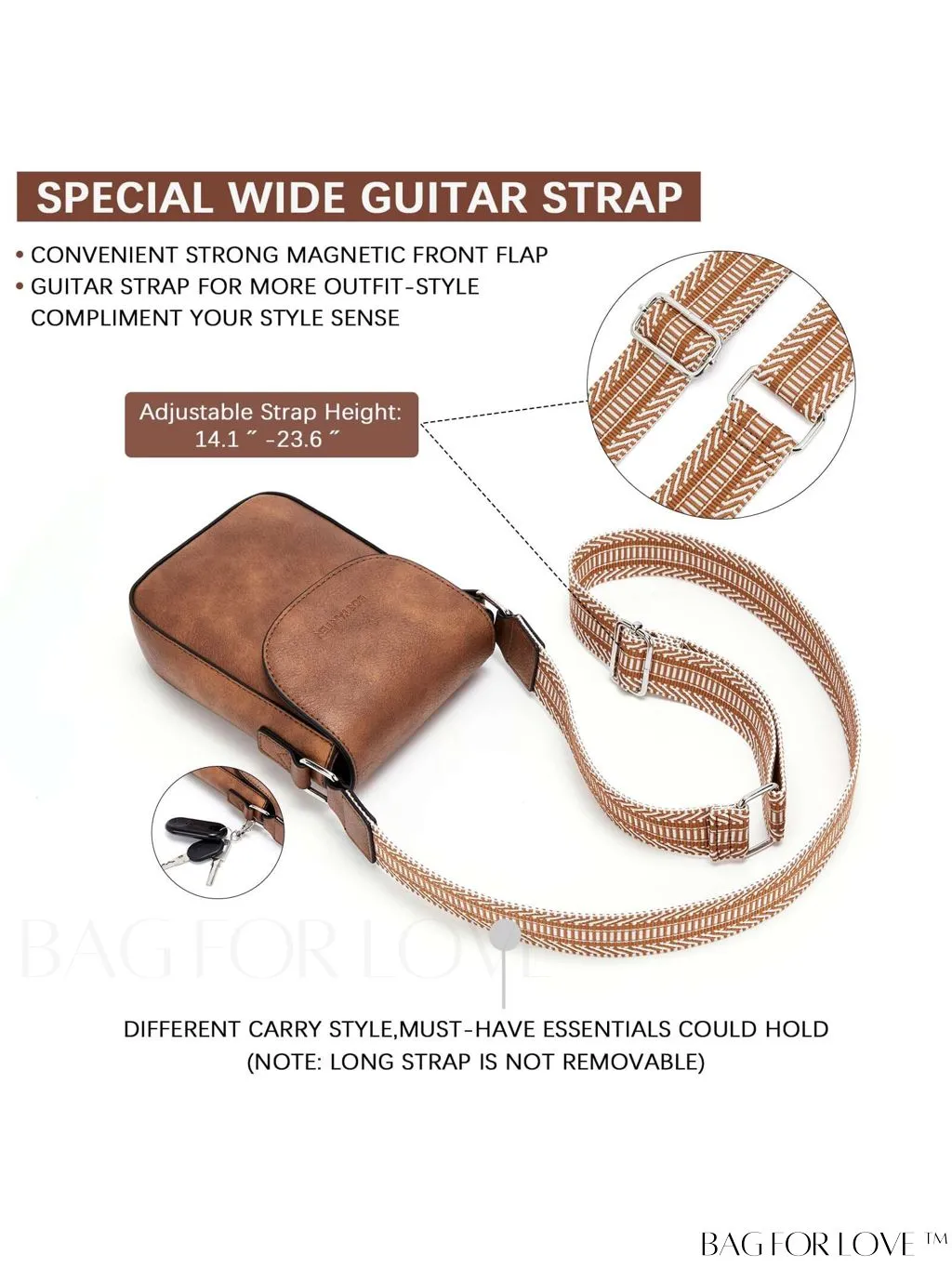 BagForLove - Stylish BOSTANTEN Womens Crossbody Bags - Versatile Leather Phone Wallets with Adjustable Strap