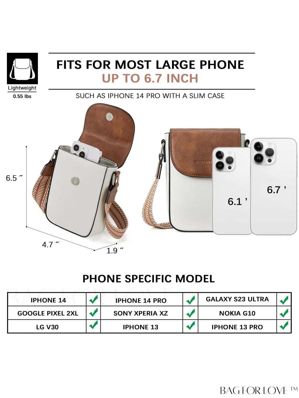BagForLove - Stylish BOSTANTEN Womens Crossbody Bags - Versatile Leather Phone Wallets with Adjustable Strap